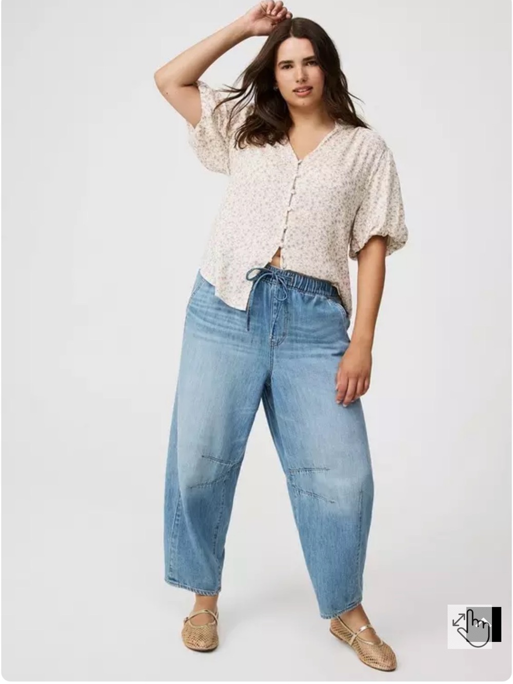 Torrid High-Rise Pull-On Drapey Barrel Jean
Size 1XL